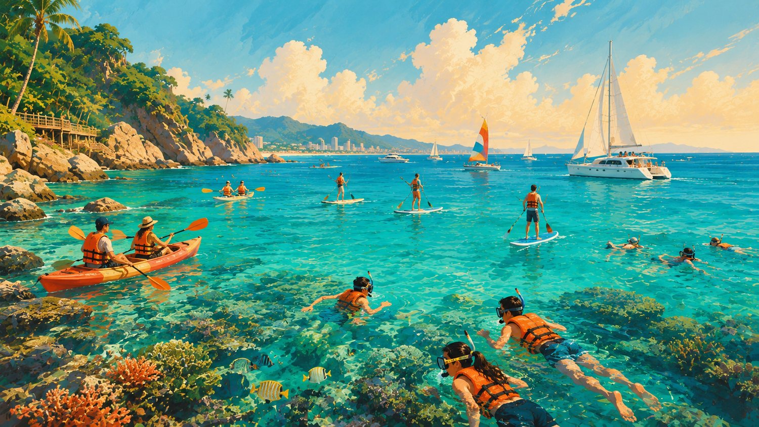 Water activities in Pattaya Bay